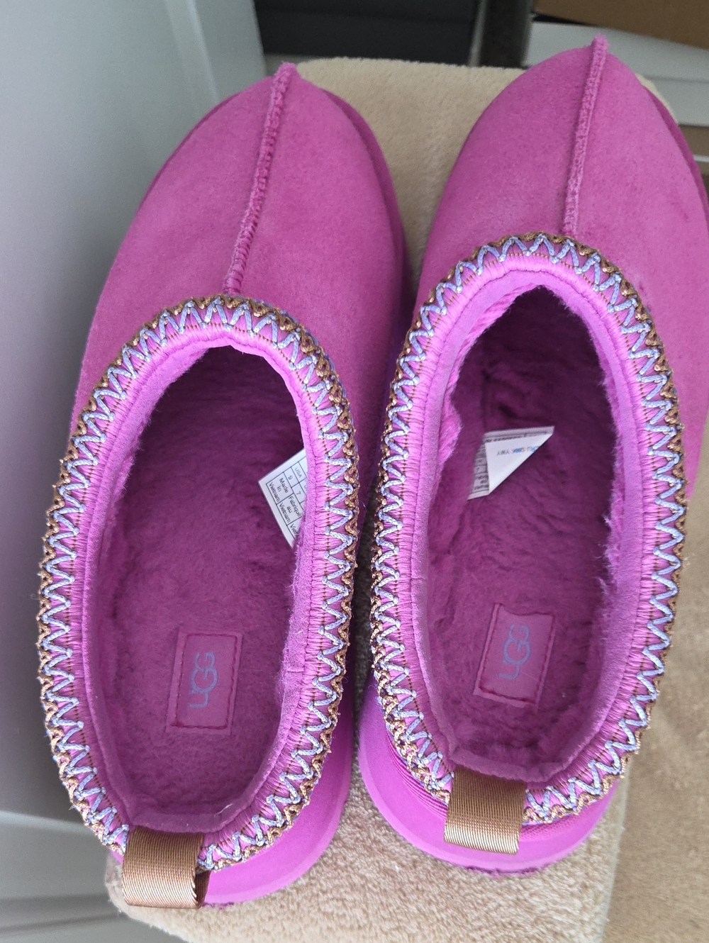 UGG Tazz Genuine Shearling Lined Platform Slipper | Mangosteen | Womens Size 9 - Picture 5 of 13